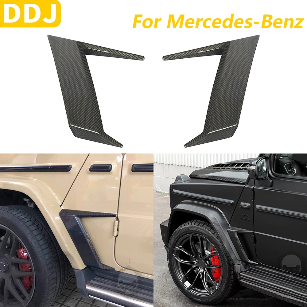 For Mercedes-Benz G-Class G63 AMG G500 G550 W464 2019-2024 Carbon Fiber Side Fender Vent Splitter Fin​ Cover Car Accessories