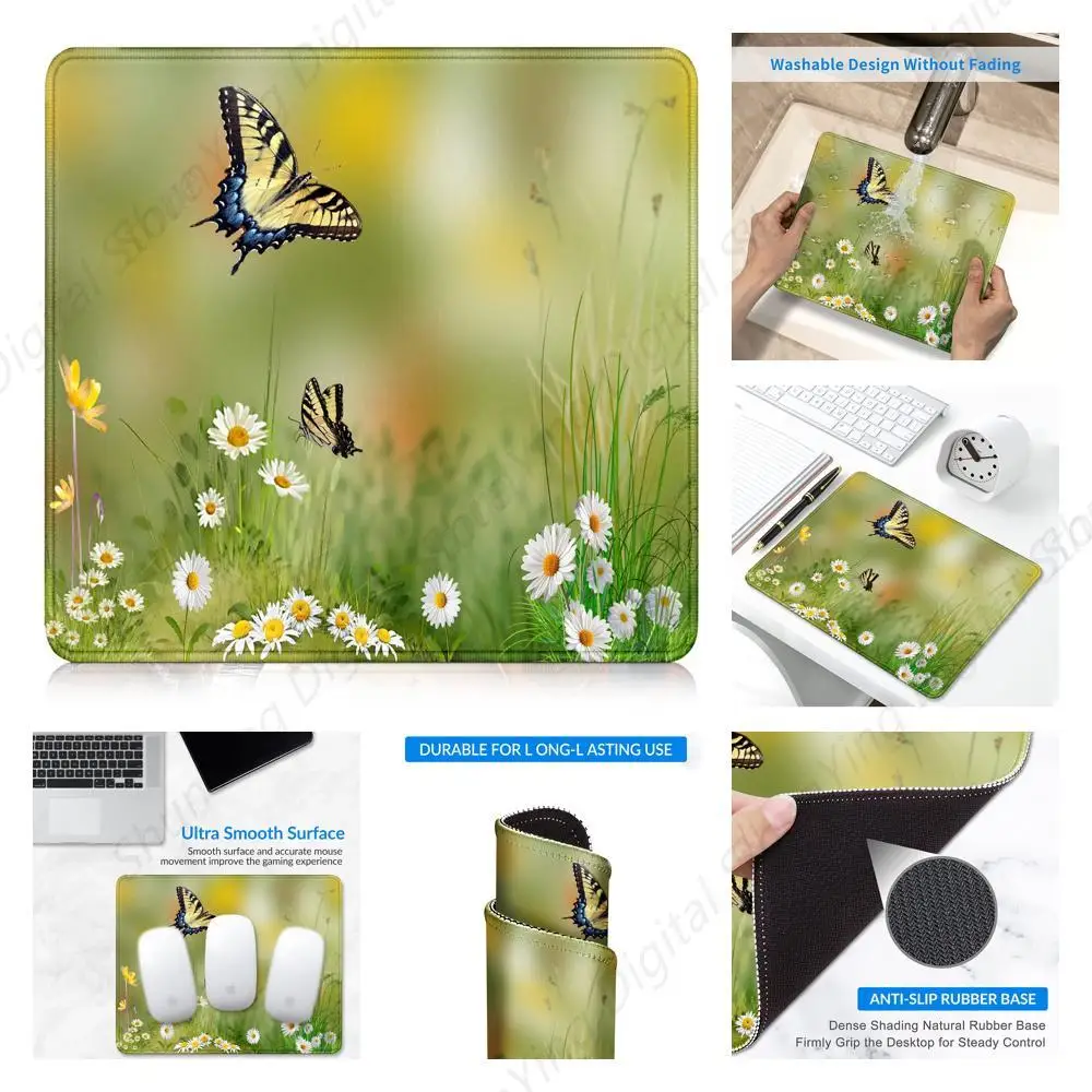 Swallowtail borboleta padrão gaming mouse pad anti deslizamento de borracha computador mouse pad escritório em casa e desktop almofada decoração