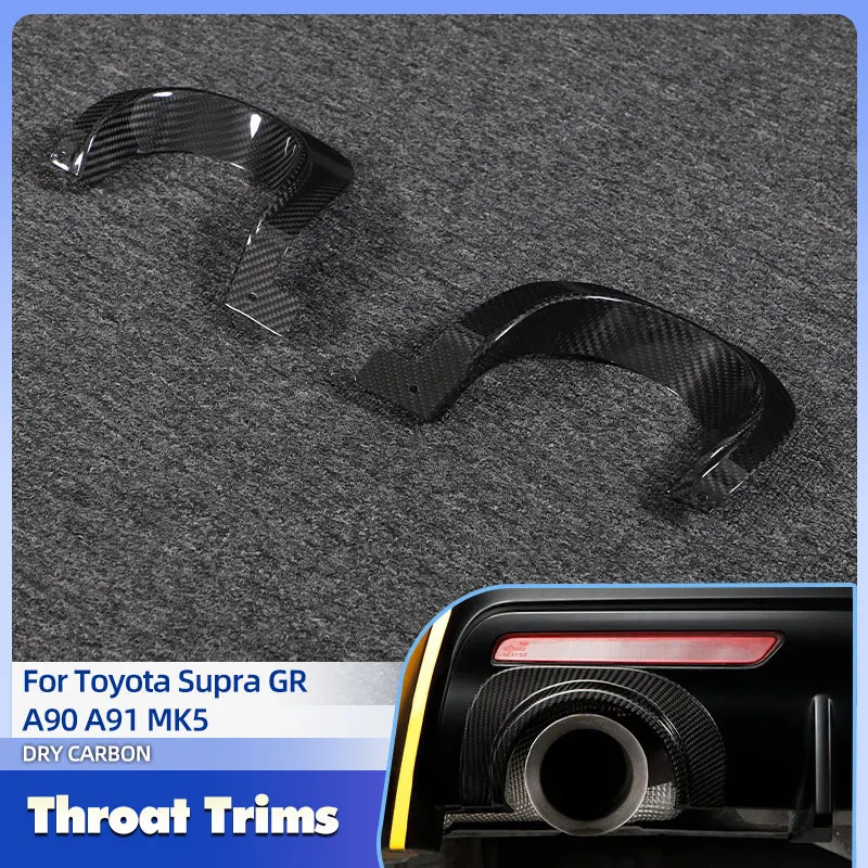 

Car Tail Throat Upper Cover Trims Prepreg Dry Carbon for Toyota Supra GR A90 A91 MK5 2020-2023 Racing Exhaust Muffler Trim