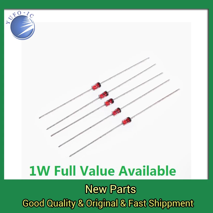 50PCS 1N4740A/10V 1N4741A/11V 1N4742A/12V 1W Zener Diode Kit 1N4735A/6.2V 1N4736A/6.8V 1N4737A/7.5V 1N4738A/8.2V 1N4739A/9.1V
