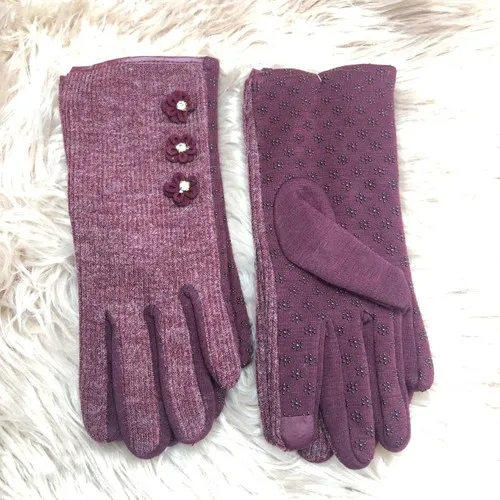 Flower Fancy Burgundy Gloves