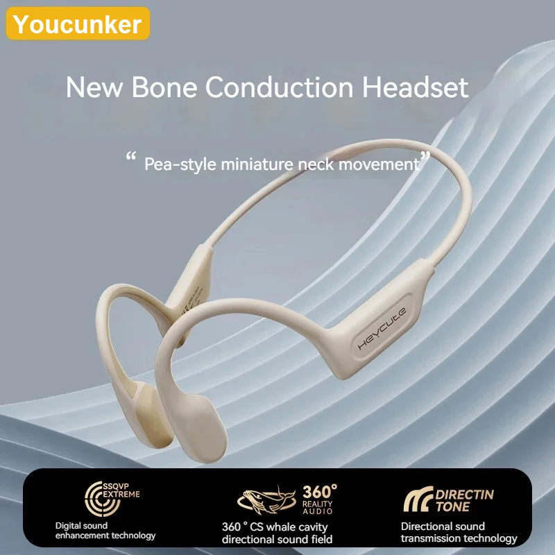 

Bone Conduction Neckband Earphones Neck Hanging True Wireless Bluetooth 5.3 Headphones 16g Lightweight Mini IPX6 Sports Earbuds