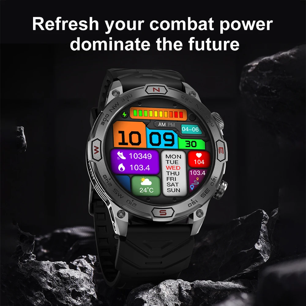 KC86 Smartwatch 1.43-inch AMOLED Large Screen BT Call Flashlight Compass 450mAh Outdoor sports Fitness Tracking smartwatch