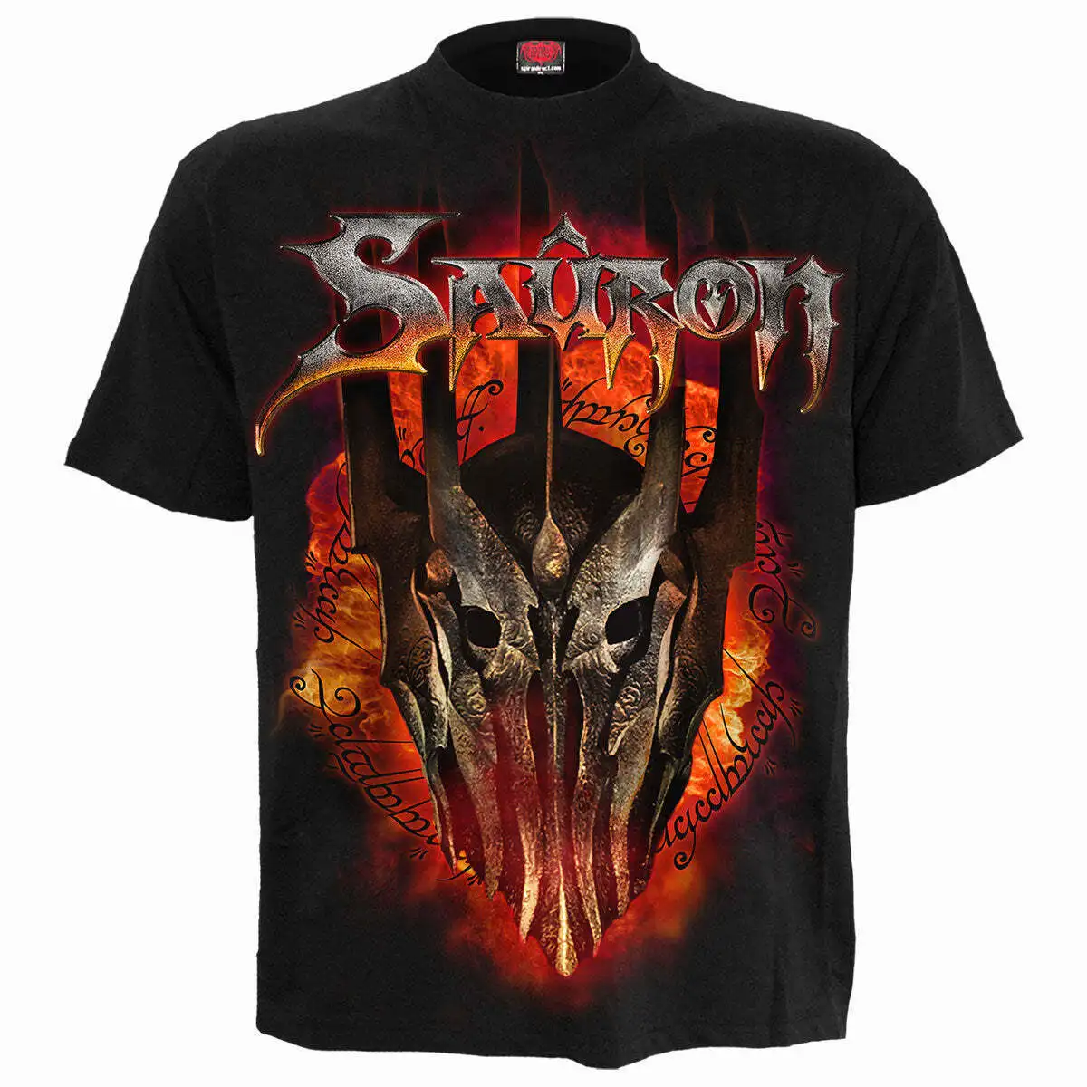 LOTR SAURON METAL TEE Front Print T Shirt Black