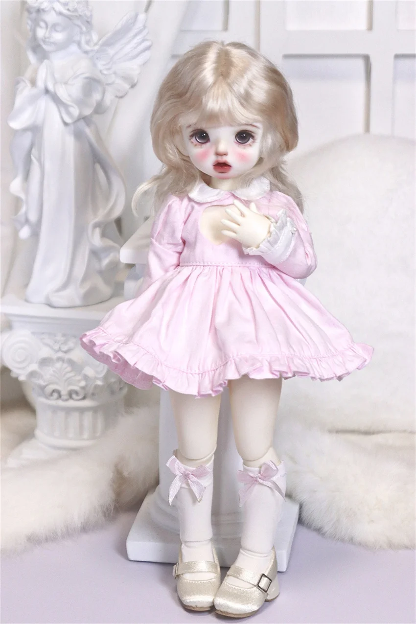 BJD รองเท้าของเล่นผ้าไหมหัวกลมรองเท้าส้นสูง1/6 BJD ตุ๊กตาอุปกรณ์เสริม