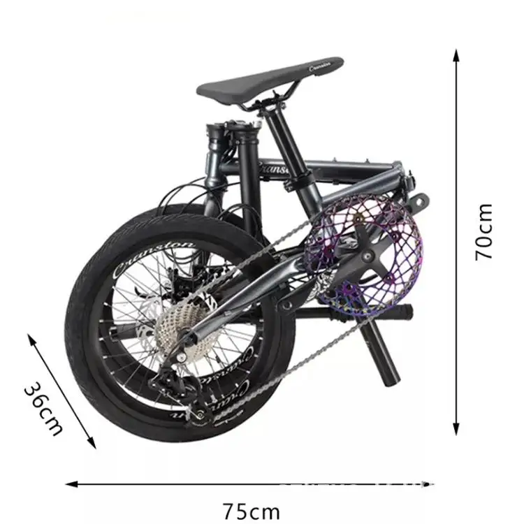16 Inch Folding Bike 9 Speed Disc Brake Chrome Molybdenum Steel Folding Bike