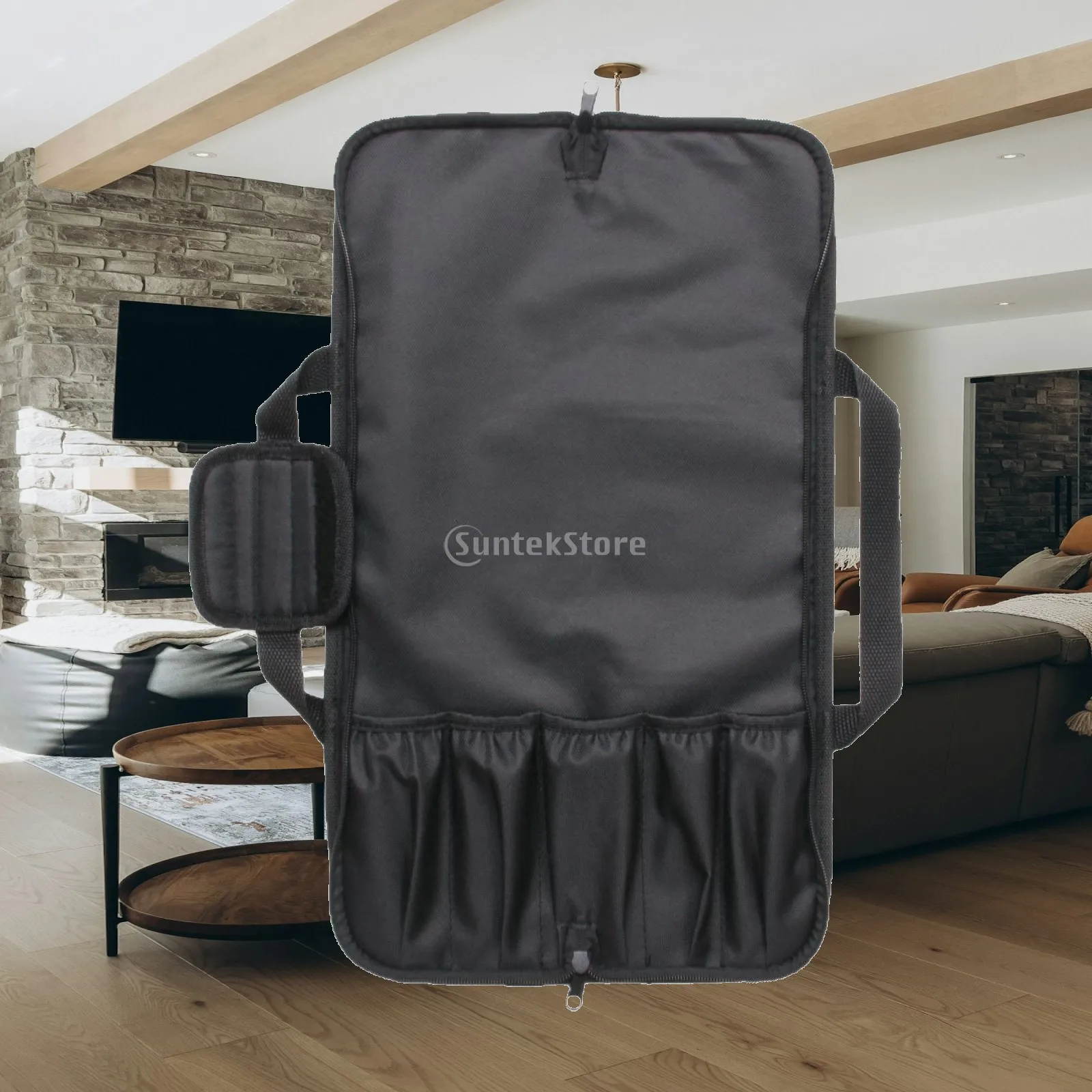 Chef Knife Storage Bag Spacious 5 Piece Case Foldable Organizer Quick Access Tool Bag for Home Kitchen and Trips