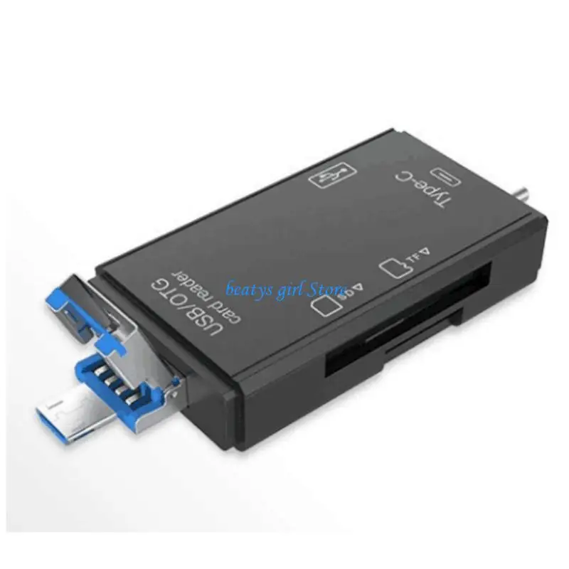 C7AB 6 in 1 USB to SDTF SDXC MicroSDs Card Reader Adapter for PC Laptop Smartphone