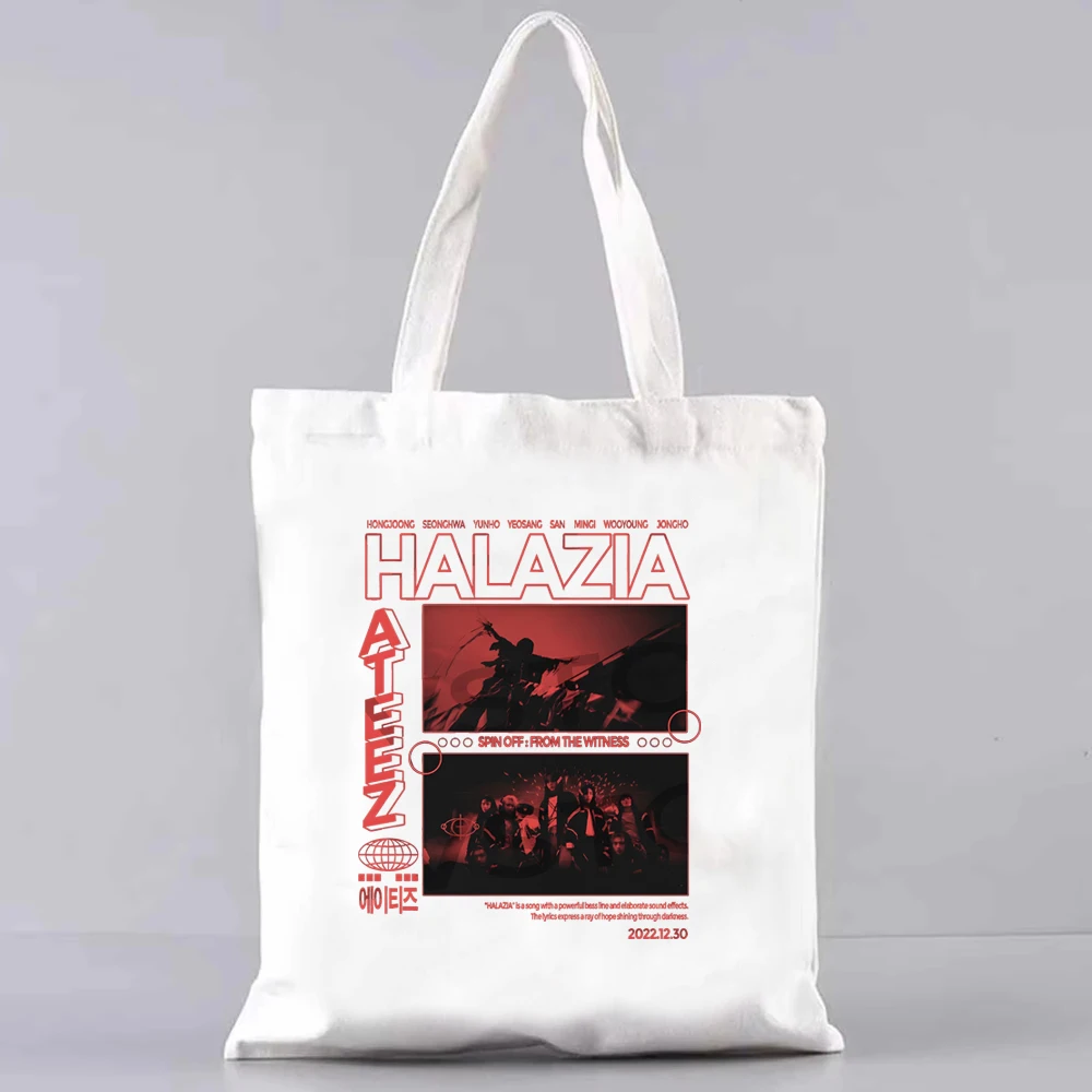 K-Pop Ateez World Tour حقيبة سفر ذات سعة كبيرة حقيبة كتف عصرية لموسيقى الشارع حقيبة كتف نسائية كاجوال متعددة الاستخدامات #4