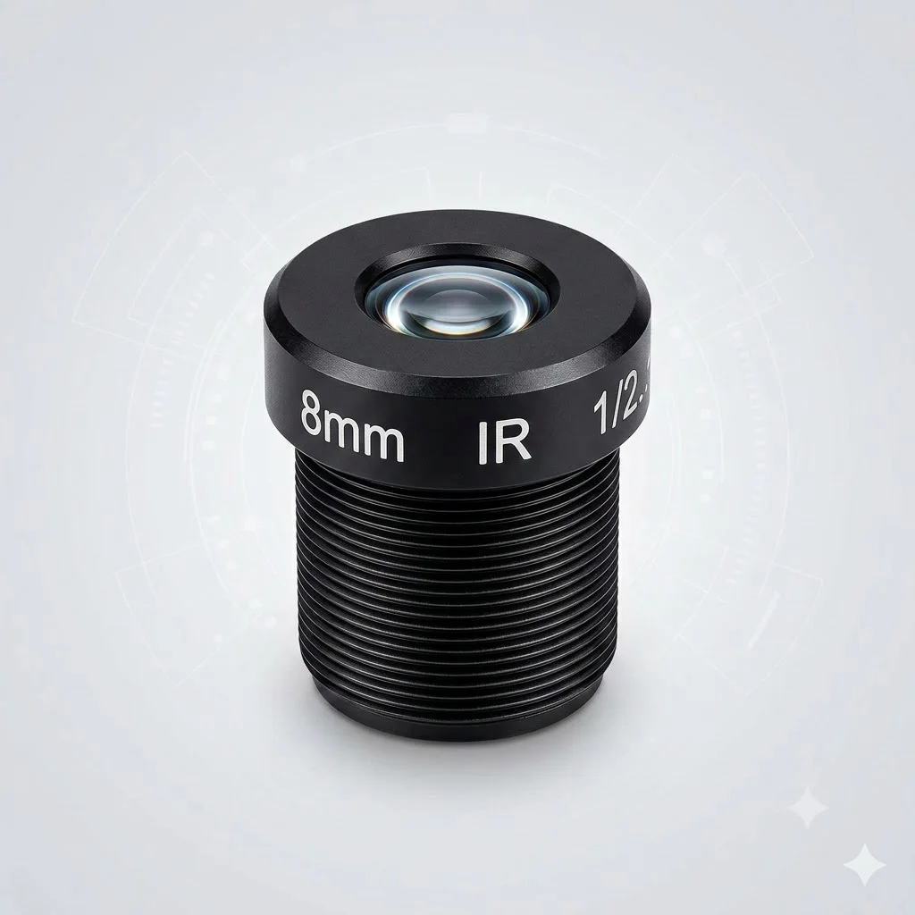 No Distortion 5MP 8mm M12 Lens With 650nm IR Filter for Security Camera & Industrial Machine Vision