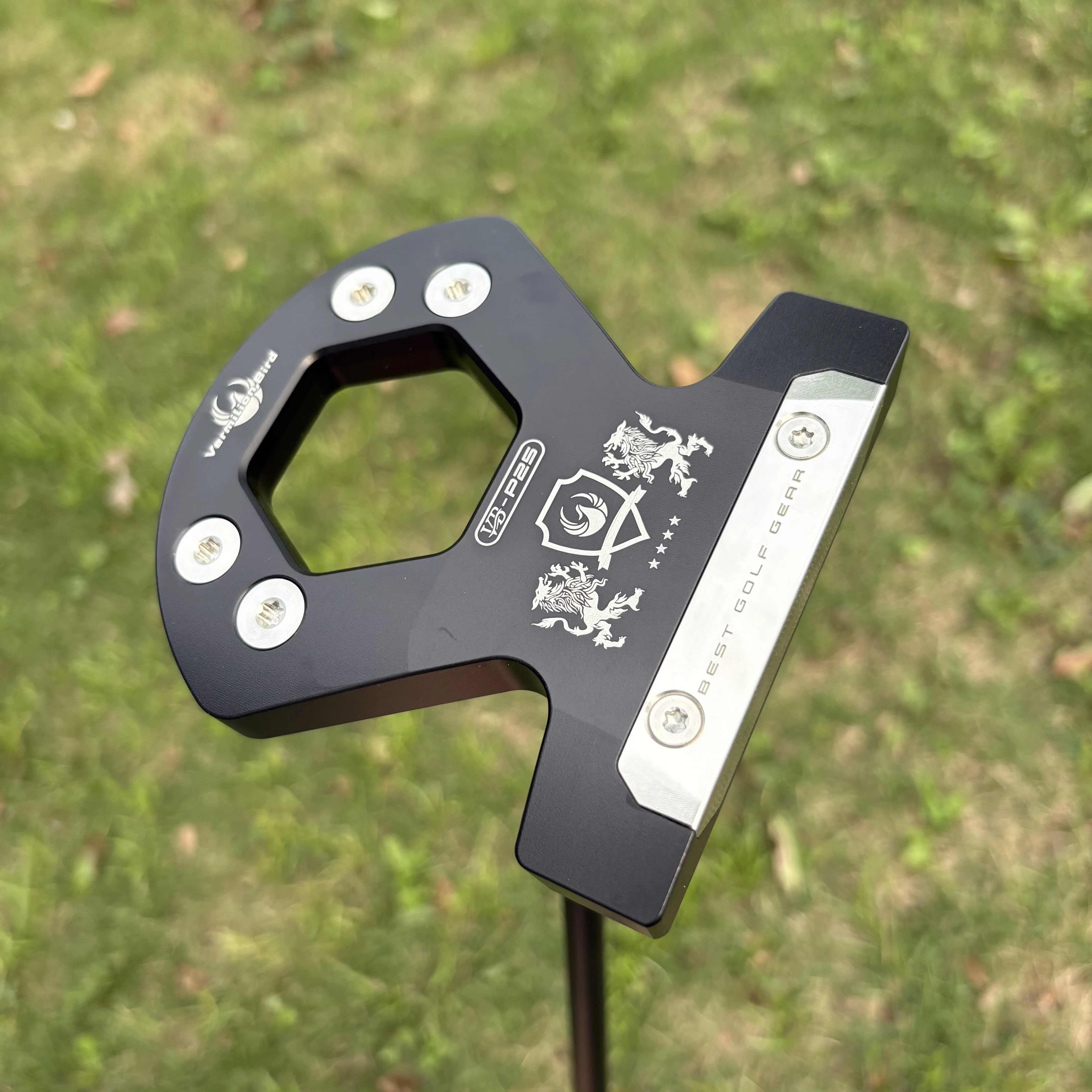Golf Putter for Men and Women, Purple Black Hexagon Hollow Head with Milled Diamond Face, T-Shape Sight Line, Golf Gift