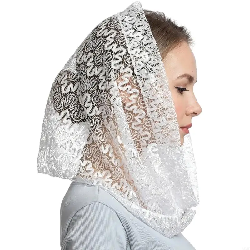 Delicate Lace Head Wrap Comfortable Polyester Fiber For Daily Wear Outfits Y166