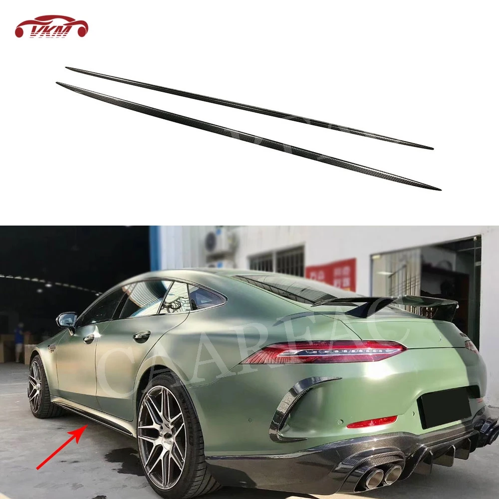 

1 Pair Dry Carbon Fiber / FRP Side Skirts Bumper Trim Cover Aprons For Mercedes Benz AMG GT50 GT53 GT43 2019-2023