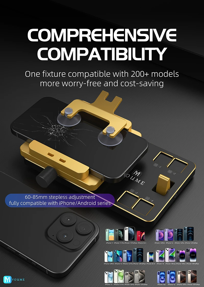 YOUMI 360° Rotating Clamp - Mobile Phone Repair Screen Removal Fixture, Motherboard Repair Anti-slip Clamp