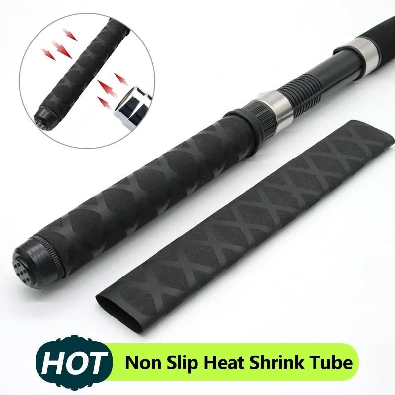 

Black Non Slip Heat Shrink Tube Fishing Rod Wrap 15 18 20 22 25 28 30 35 40 45 50mm Handle Insulated Protect Waterproof Cover