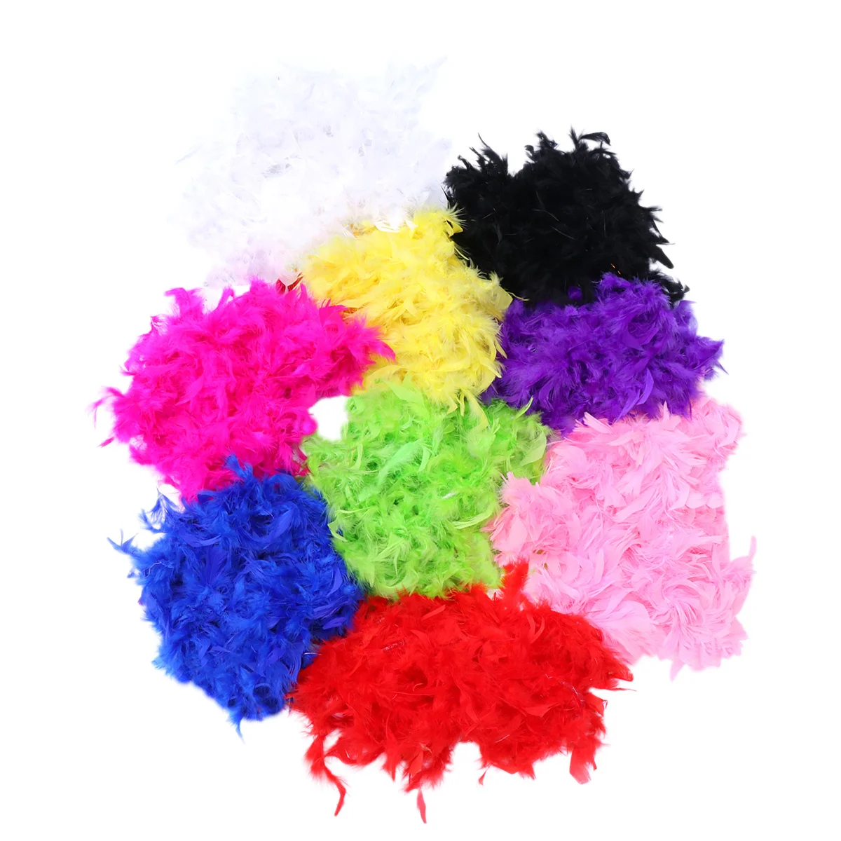 Boas – garniture naturelle colorée 40G, 6 pièces, pour fête, thème pour enfants, bricolage, couture, frange, vêtements, accessoire de décoration