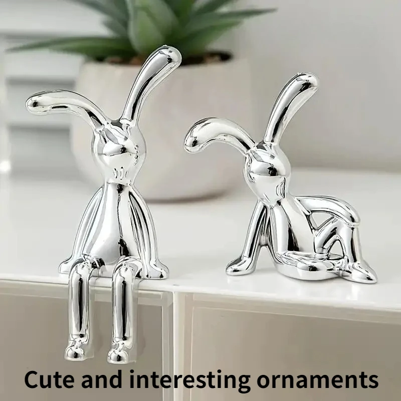 1pcs Resin 3D ornament adhesive rabbit Easter gift home office desktop decoration accessory Cute and interesting ornaments
