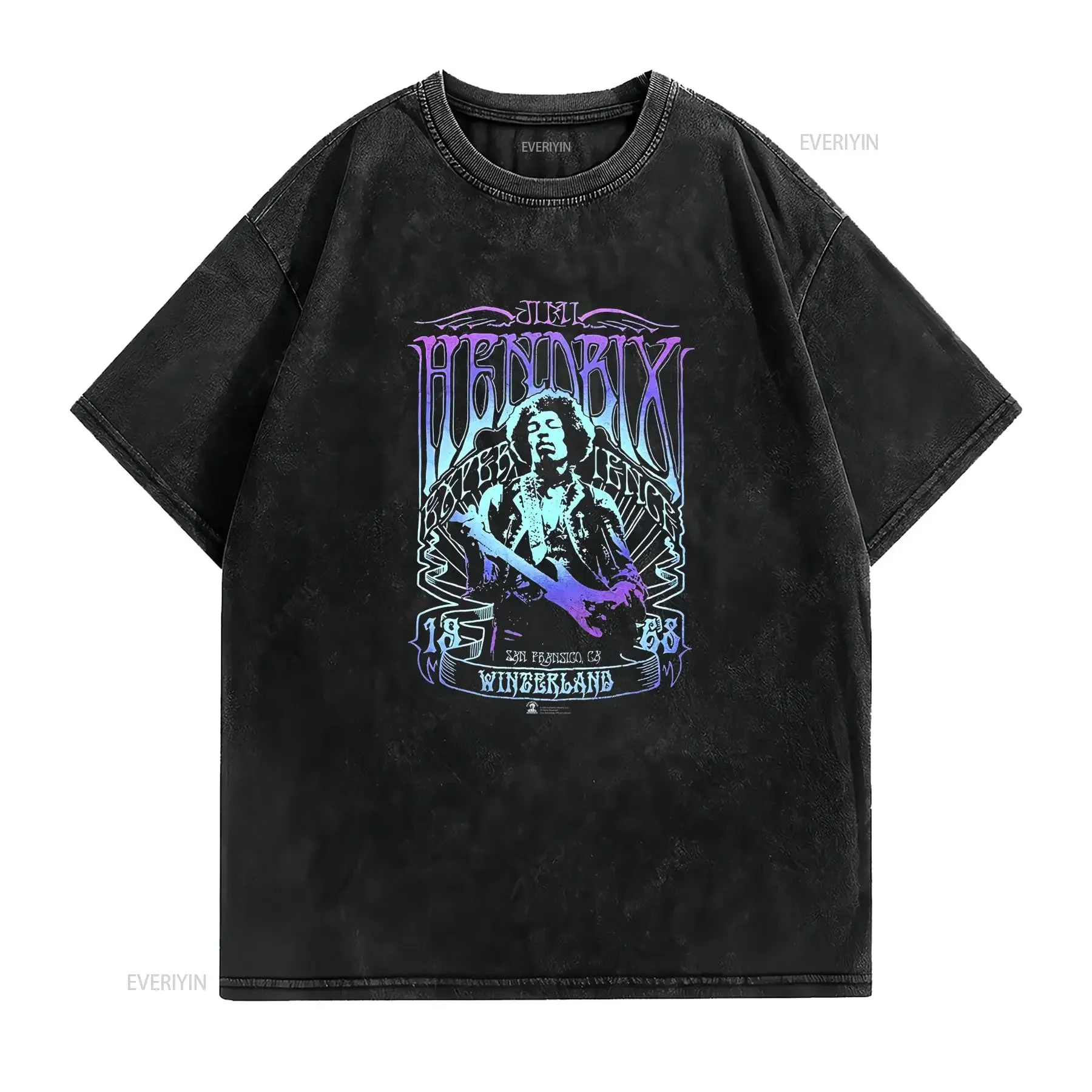 Vintage Zion Jimi Hendric T Shirt Size M Poster Hippie Black Band Rock Experience vintage Washed Slightly designer clothes