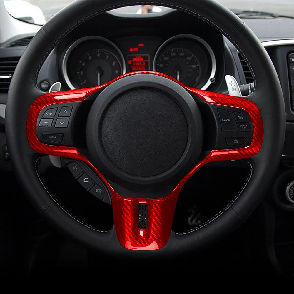 For Mitsubishi Lancer Evolution EVO X 10th 2008-2016 Real Carbon Fiber Steering Wheel Cover Car Interior Decoration Accessories