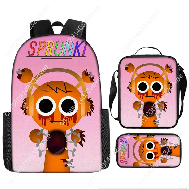 1/3Pcs Sprunki backpack 15inch Sprunki bookbag  Incredibox Schoolbag Cartoon Single Layer Sprunki backpack For Students Backpack