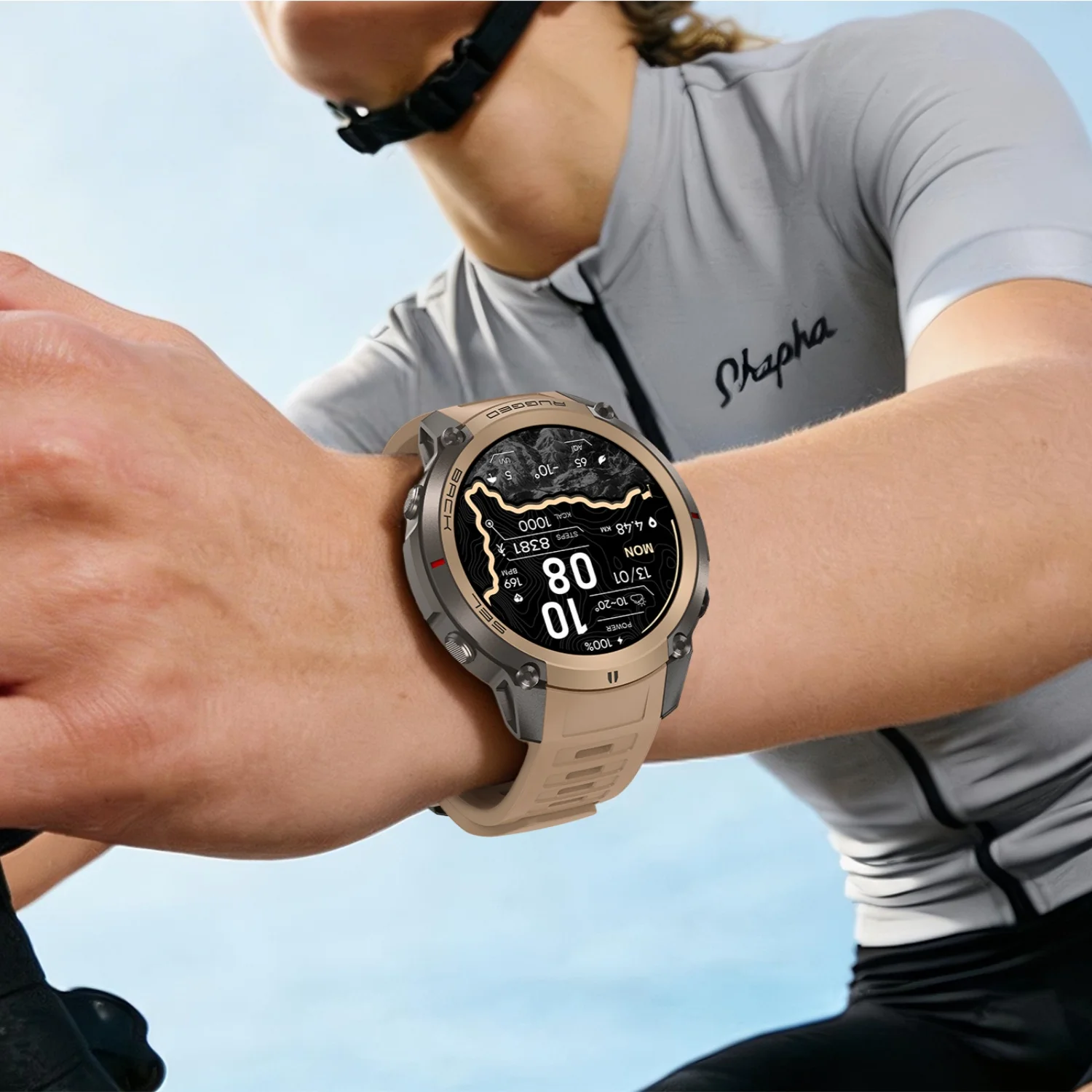 Rainbuvvy DM59 GPS Smart Watch 1.43'' AMOLED With Offline Map 5ATM Waterproof 500mAh Battery Elevation Pressure Compass Watch
