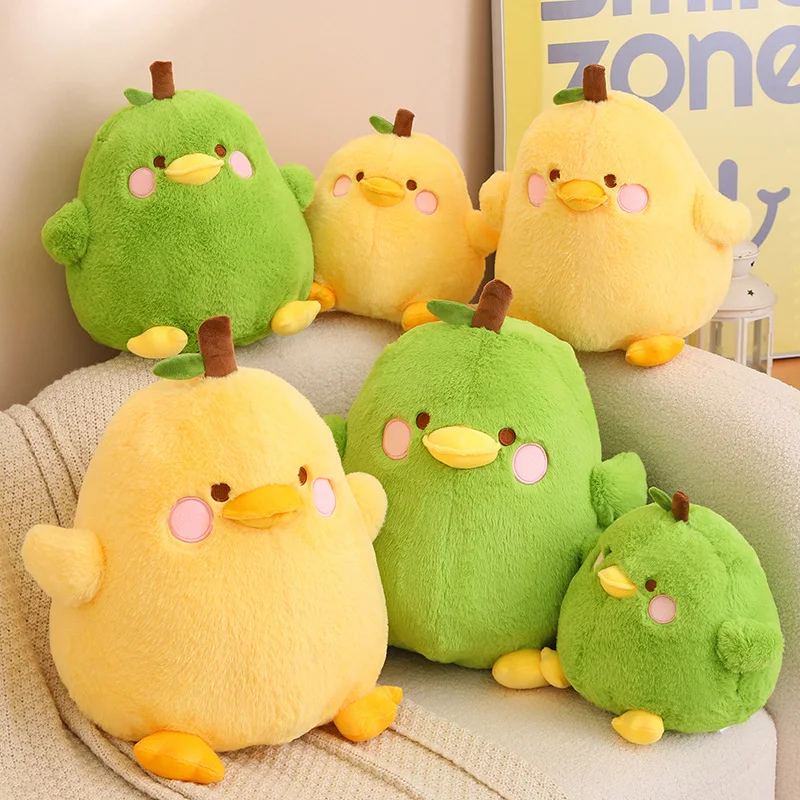 New Creative Fruit Pear Plush Toys Cartoon Stuffed Animals Funny Duck Pear & Stress Plushie Doll Pillow for Kids Gift Room Decor