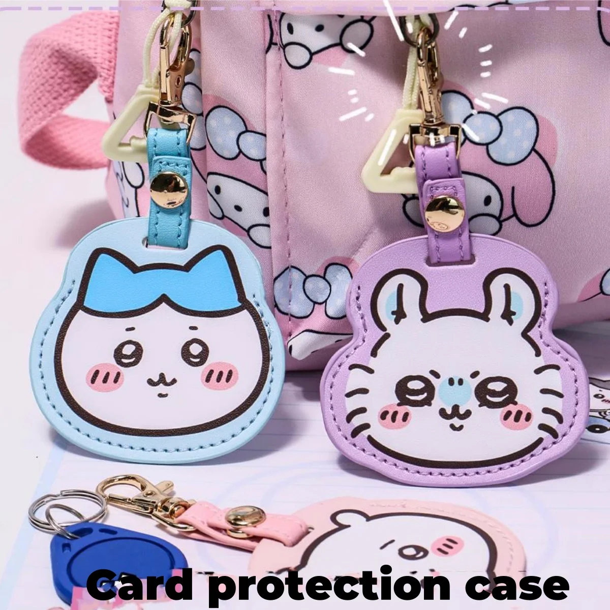 

chiikawa cute giikawa access card protection case animation IC sensor Usaqi decoration bag keychain small pendant accessories