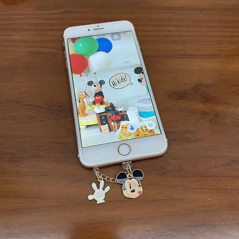 Disney Minnie Mickey Phone Anti-Dust Plug For iPhone Samsung Huawei Type C Android Charging Port Protectors Metal Dustplugs