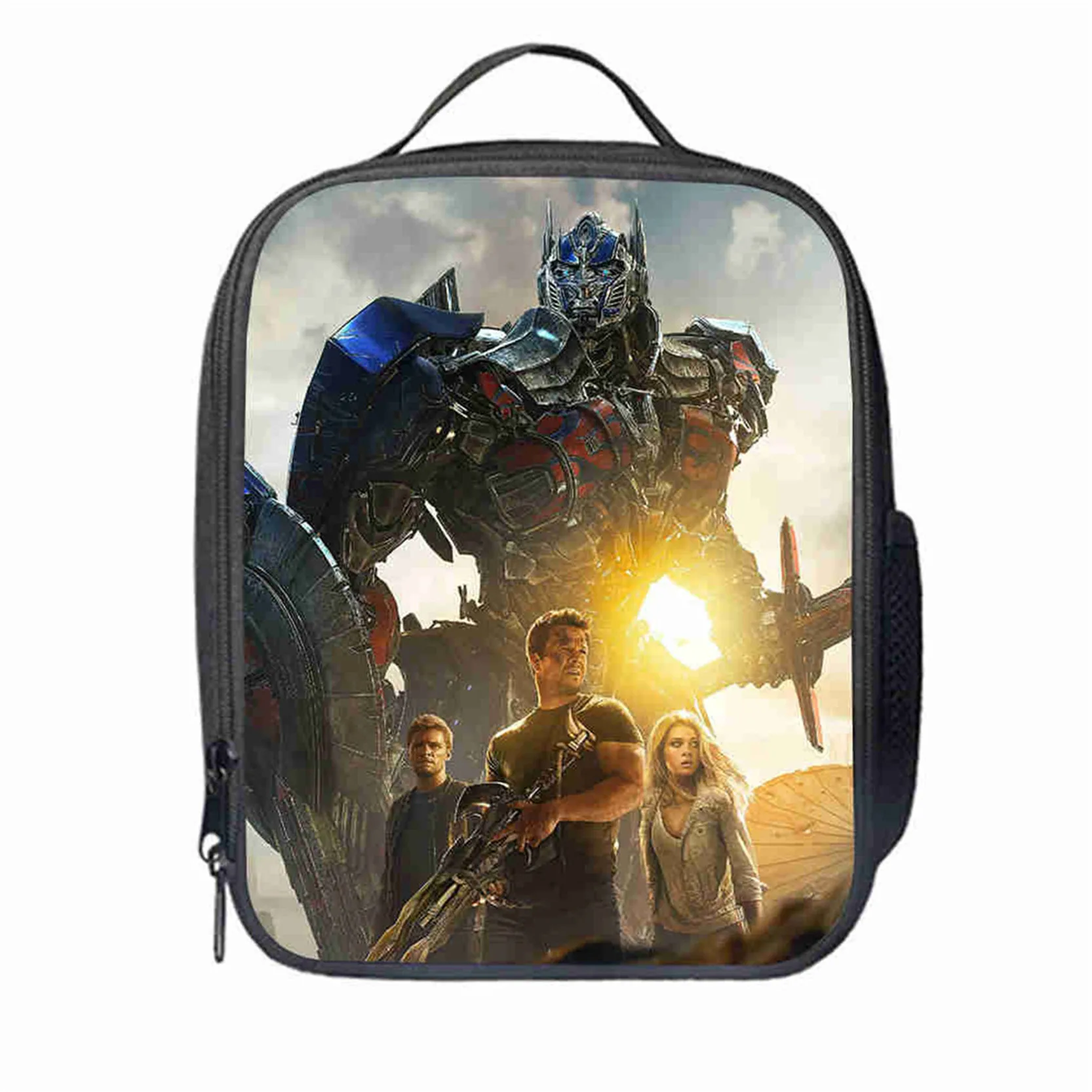 Student T-Transformers Lunch Bag Thermal Lightweight Insulated Lunch Box Wear Resistant Portable Pack for Kids