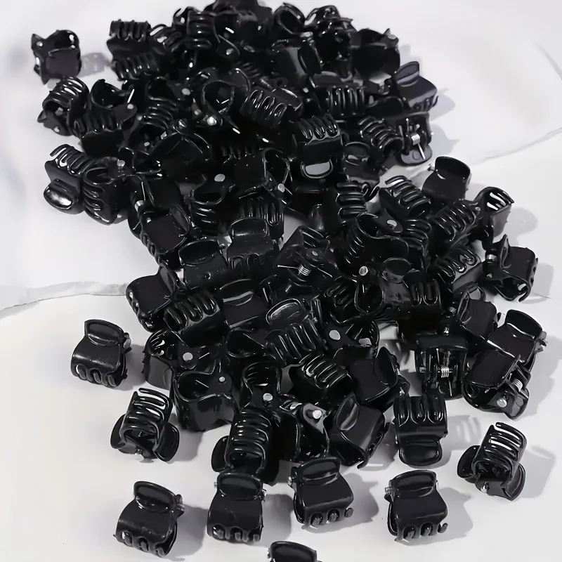 20/50 Piezas Mini Pinzas de Pelo Negras Antideslizantes para Mujer, Tipo Mandíbula de Tiburón, Ideales para Trenzas y Moños, Estilo Simple, Cómodas y Fáciles de Usar