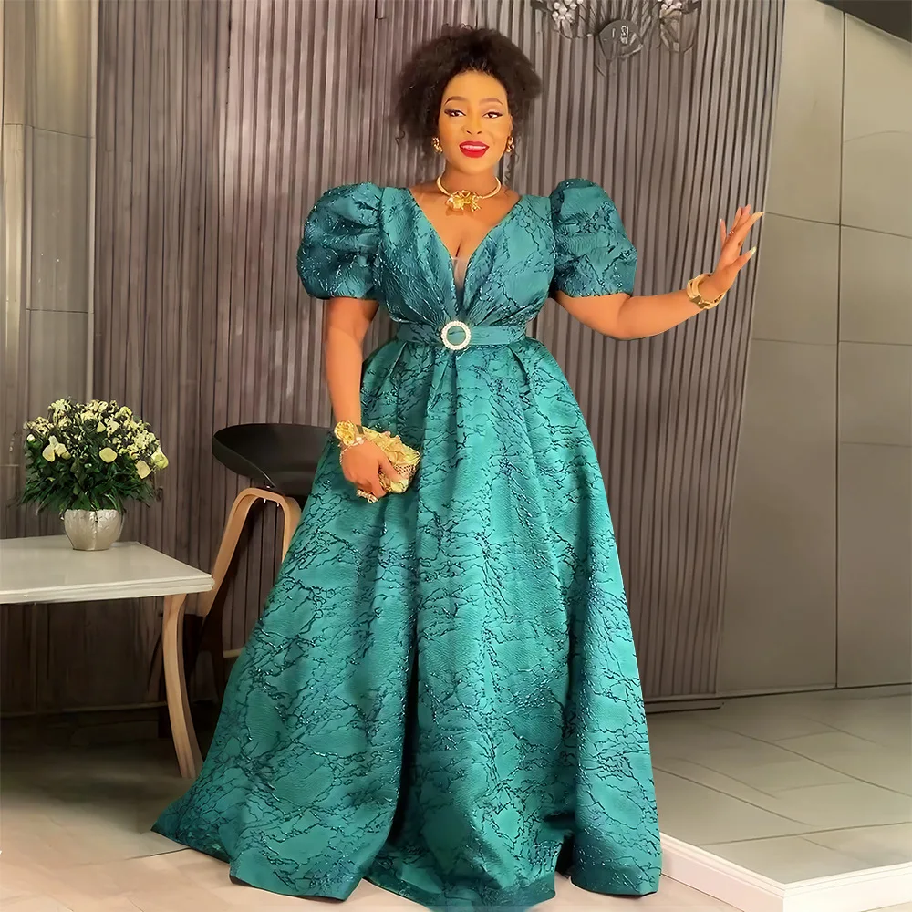 

African Evening Dresses for Women Elegant Turkey Muslim Wedding Party Long Dress Ankara Ladies Clothing Plus Size Luxury Gown