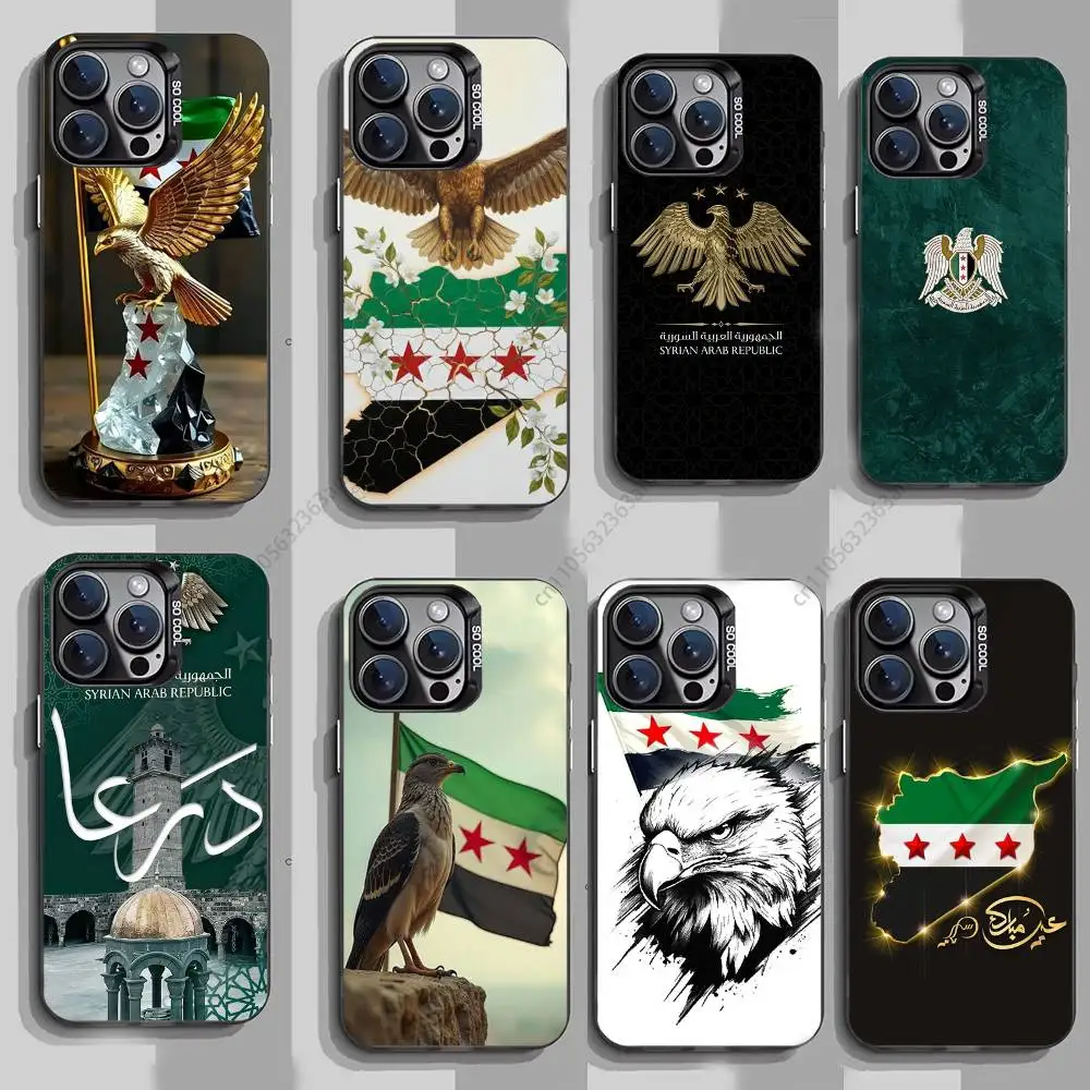 

Syria Eagle Flag National Emblem phone Case for iPhone 17 11 12 Pro Max Plus Mini Air SE 16e 14 15 16 13 Soft Shell