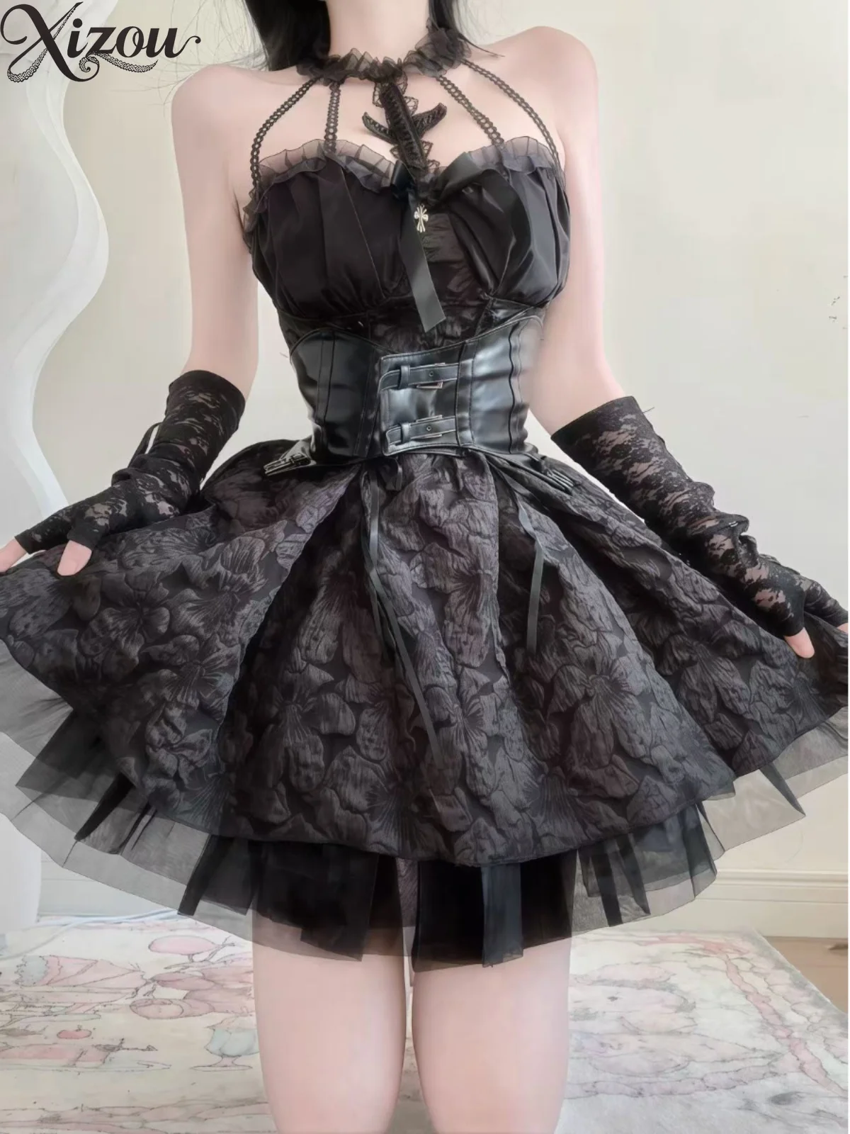 اليابانية الفيكتوري القوطية Y2k الظلام مثير لوليتا الشرير الحلو الكرة ثوب بروتيل سليم فستان عيد ميلاد مساء حفلة تأثيري Harajuku