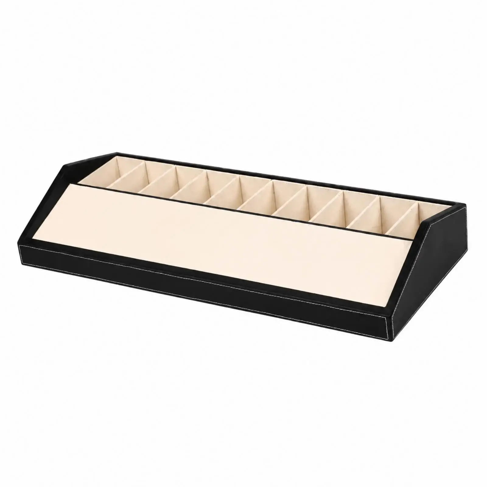 Rectangular Belt Display Rack for Dressing Room Counter with 5x10cm Compartments to Keep Belts Neatly Separated