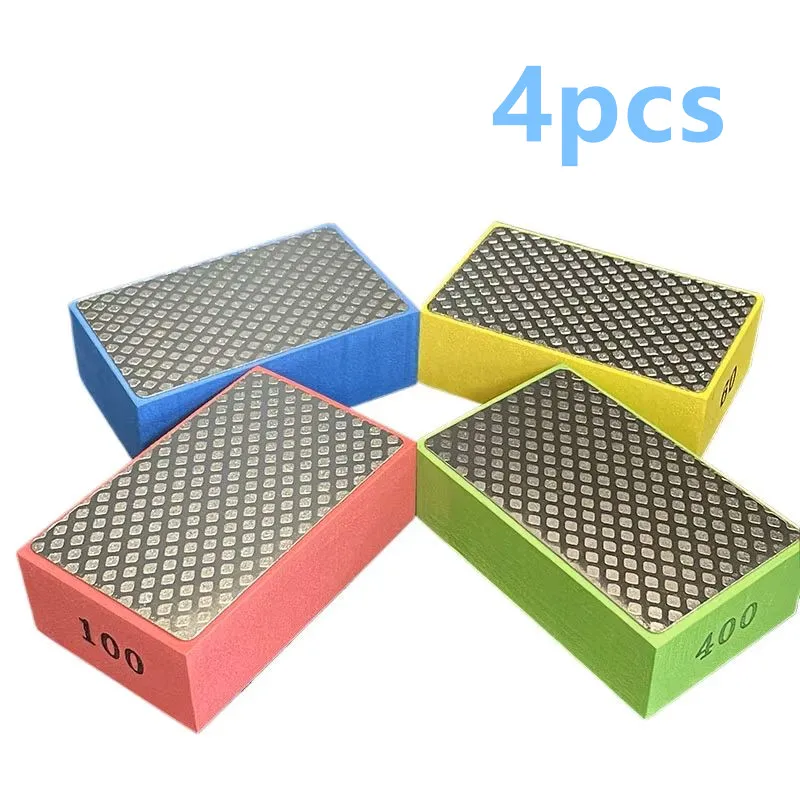 

4pcs Edge Polishing Tool Handheld - 93x58mm Abrasive Pad for Tile, Stone, Marble & Glass