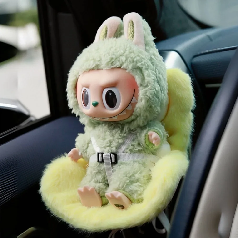 

Labubu Doll Safety Seat Kawaii Labubu Doll Accessories Seat Ornament Cute Car Air Outlet Decoration Plush Chair Birthday Gift