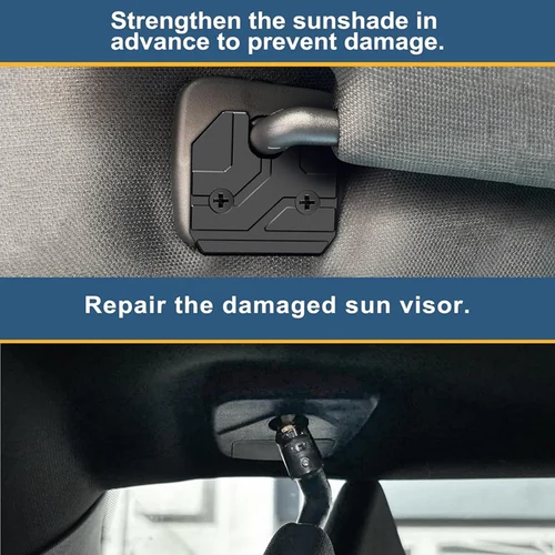 Imagen 2 del producto Kit de reparación de visera solar para RAM 1500 2019-2023, 2 paquetes de clip de visera solar para camiones, clip de visera de aleación de aluminio-ABWY