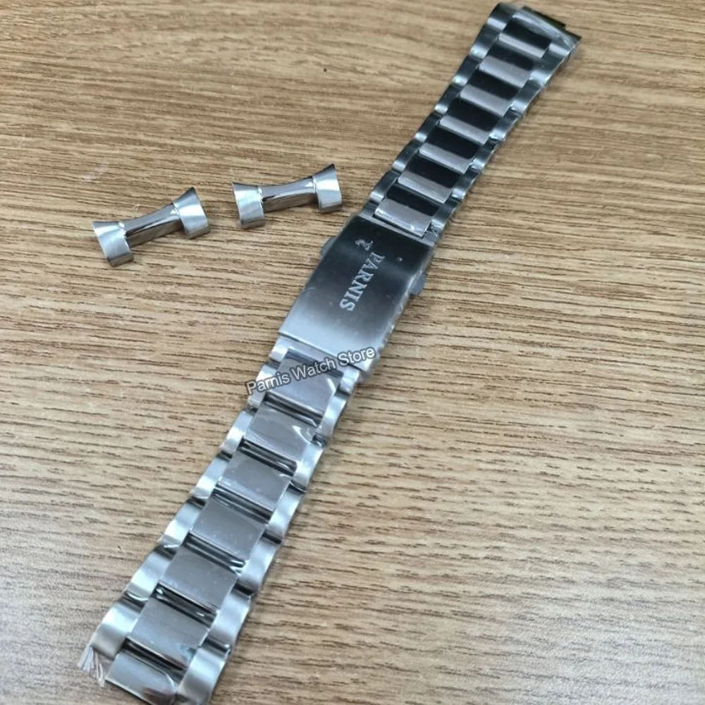 Ремешок для наручных часов Parnis, 23 мм, ремешок из натуральной кожи, серебристый, аксессуары для мужских и женских часов