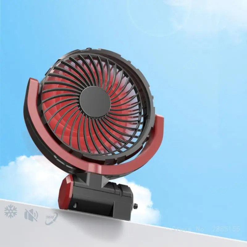 Car Cooling Fan 360 Adjustable Single Head Car Fan 12V/24V Brushless Low Noise Automobile Electric Fan for Dashboard