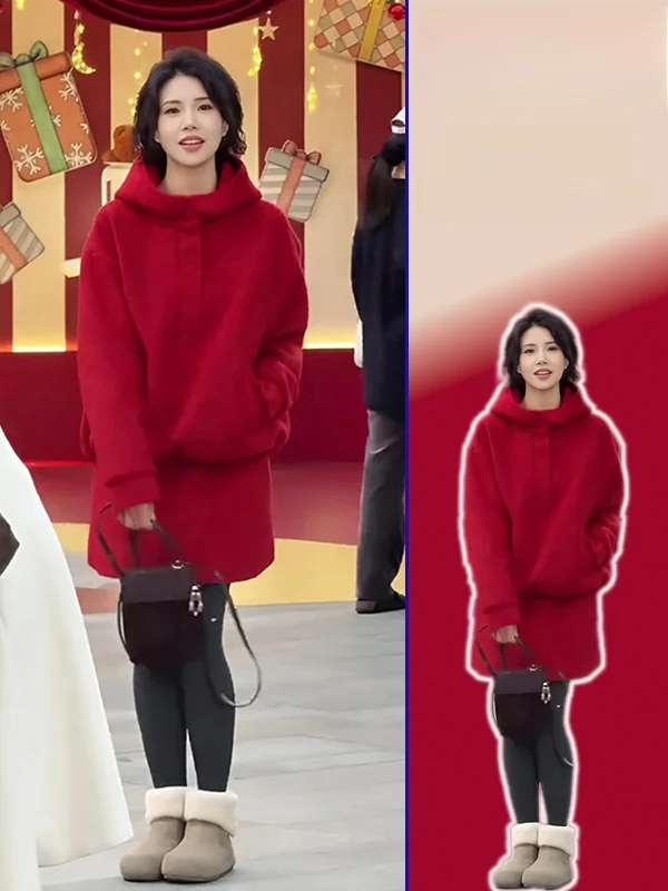 

plus Size Women's Hoodie Sweatirt High Waist Skirt Set Casual Comfortable Soft Thiened Spring Autumn Two-Piece Set