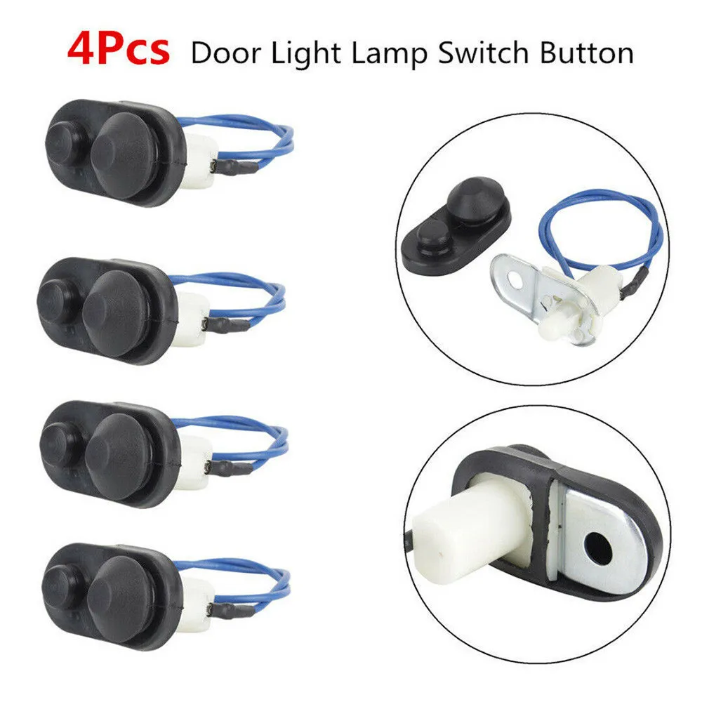 

Plastic+Metal 4pc Universal Car Interior Door Courtesy Light Lamp Switch Button Light Switch Button