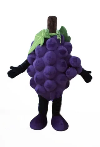 Fresh Purple Grape Mascot Costume with Leaves adult size cartoon grape theme anime cosplay costumes carnival fancy dress 2507