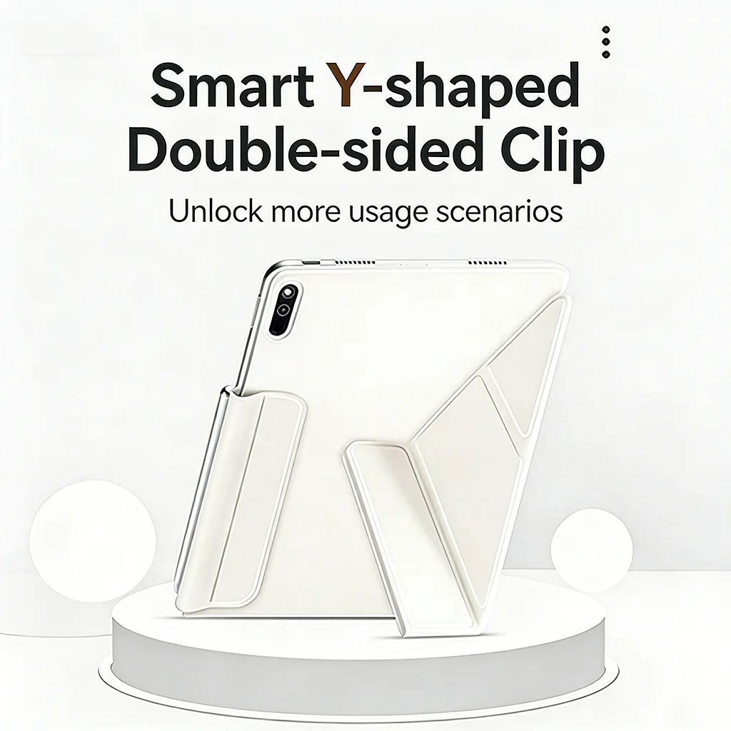 

Magnetic Case for HUAWEI Matepad, Detachable Folio, Buckle Protection, Y-Fold Multi-Angle Stand, Auto Wake/Sleep