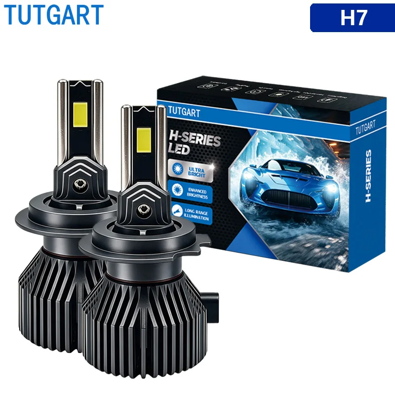 TUTGART LED H7 PX26d Car Headlight H-Series 12/24V 120W 10000LM High Lumens Max Power Bight 6000K White High Low Beam 64210CW
