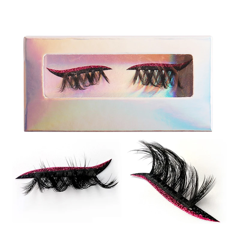 

Eye Shadow Eyelashes Color Eye Shadow False Eyelashes 3D Extension Makeup Self-adhesive False Eyelashes Thick Individual