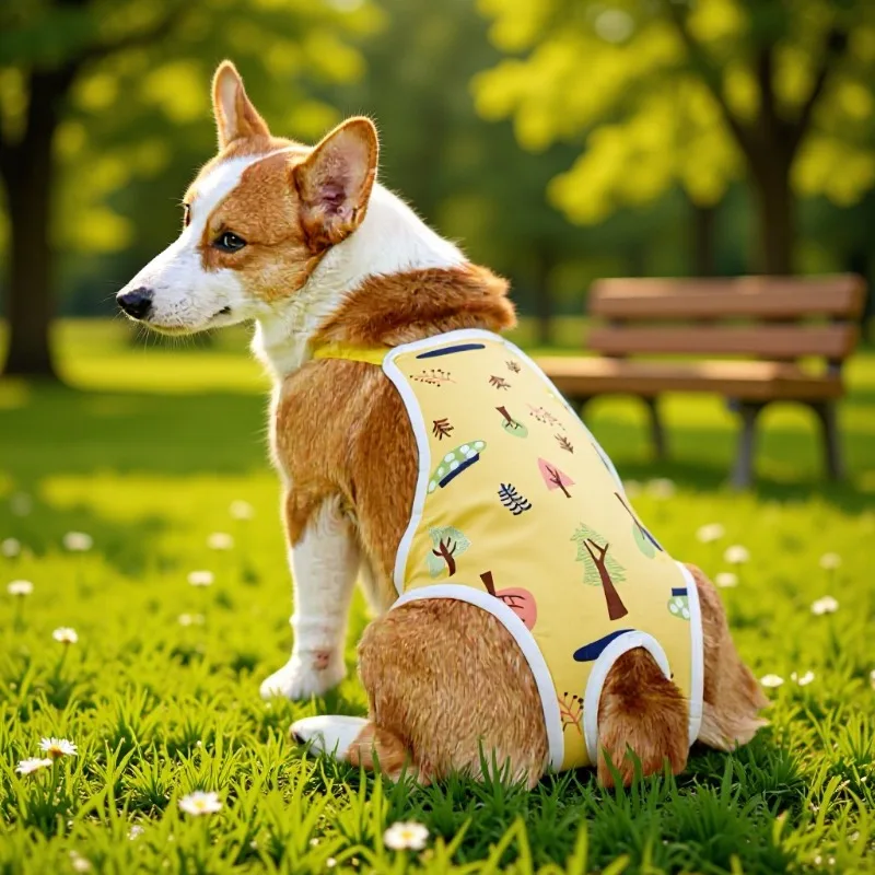 Female Dog Diapers Washable Reusable, Adjustable Sanitary Panties for Medium Large Dogs Heat Period