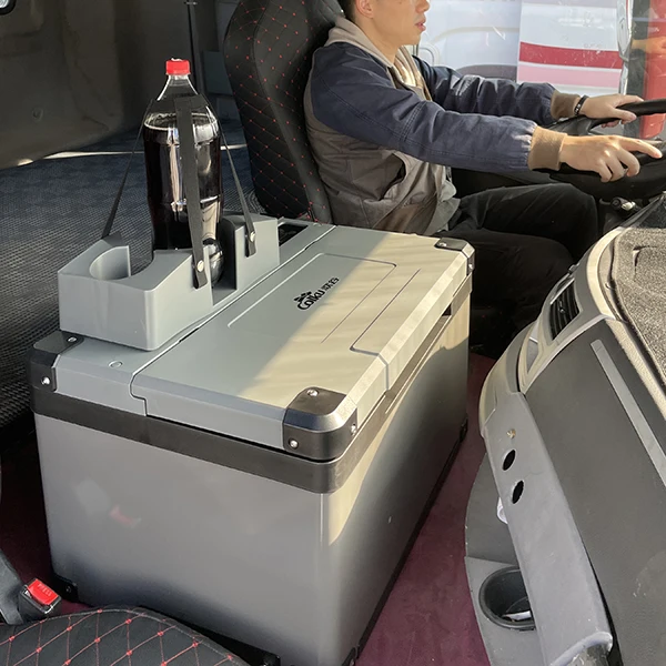 Camping Car Refrigerator Rapid Cooling 12V Car Freezer 42L Dual Zone Truck Fridge With Fixing Base