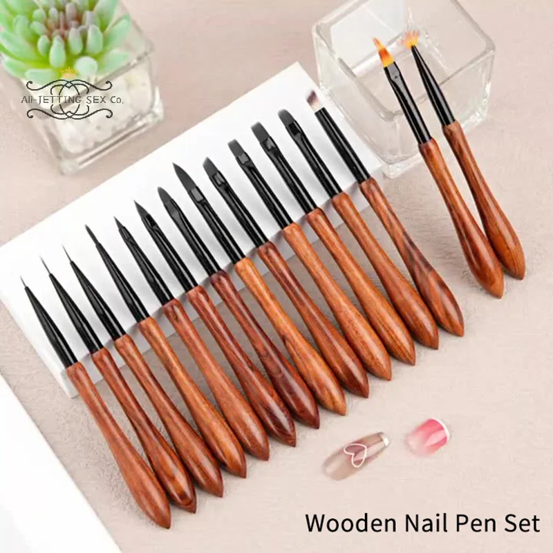 ใหม่ไม้จันทน์เล็บกาว Phototherapy ปากกา UV เจลแปรง Gourd Handle แปรง Professional Nail Art แปรงเล็บเครื่องมือ