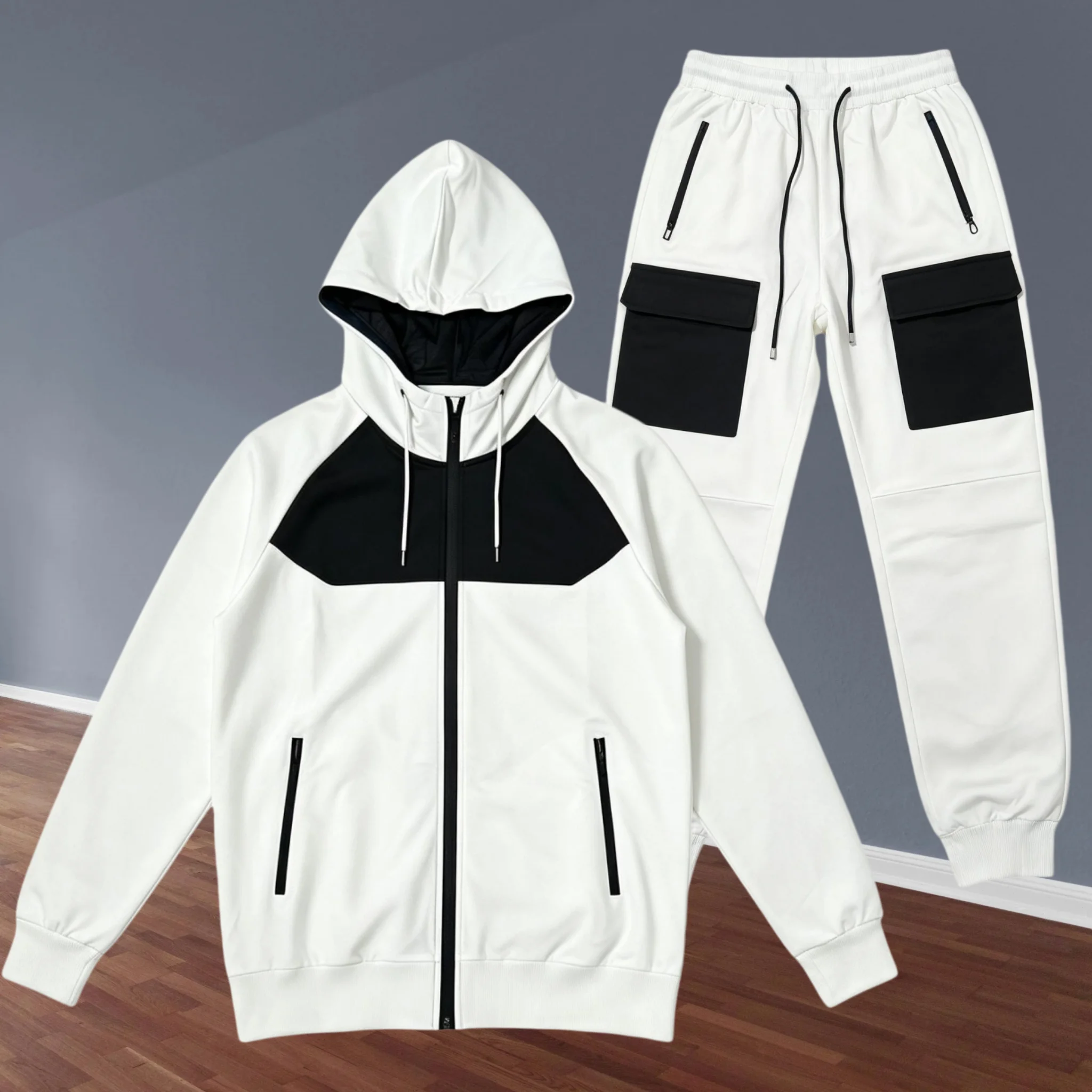 カラーブロック メンズ 2ピース トラックスーツ ジップアッ - Cargo Jogger Pants のレビューと価格