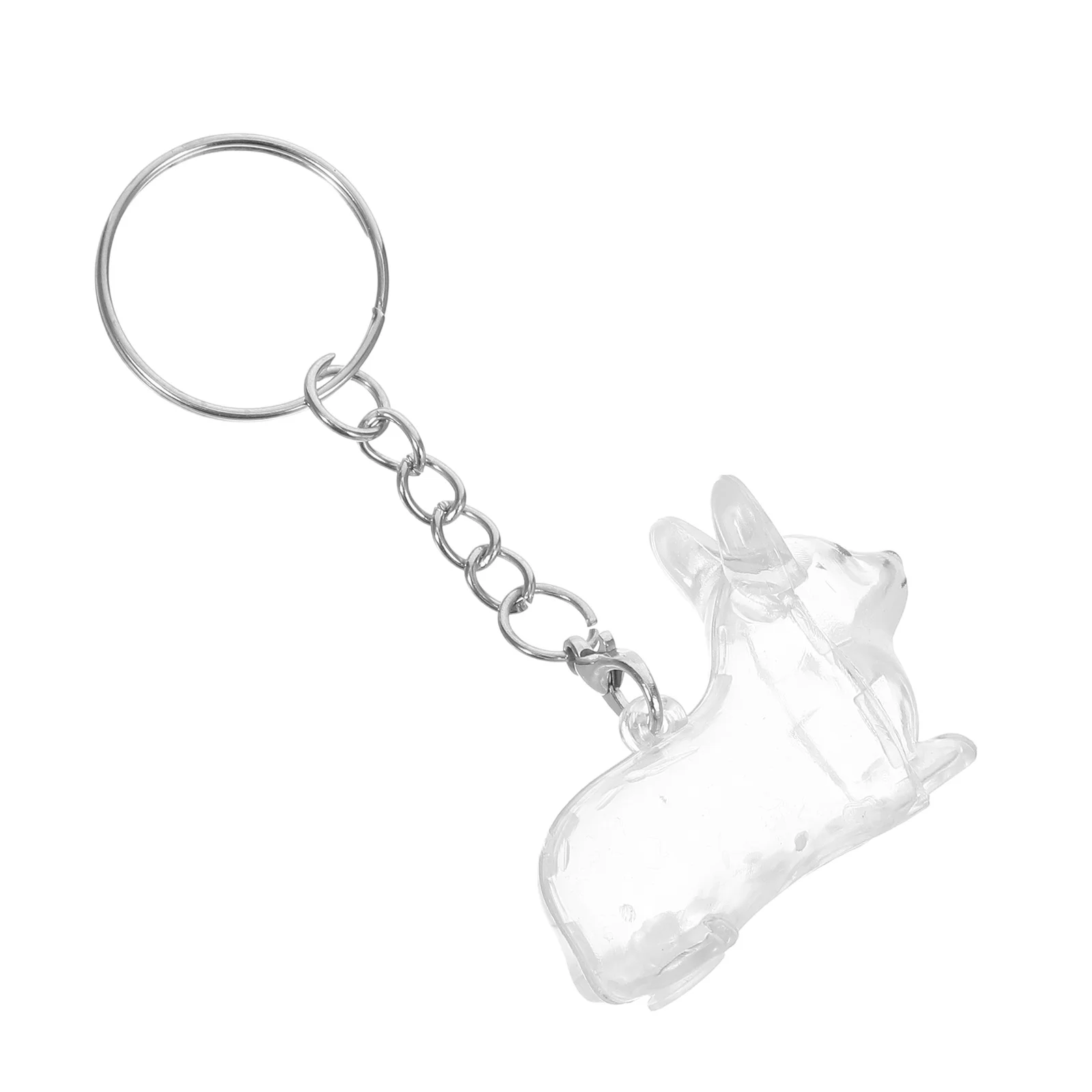 

Dog Hair Collector Keychain Plastic Corgi Shaped Storage Jar Clear Plastic Pet Hair Keepsake Memorial Keyring for Handbag